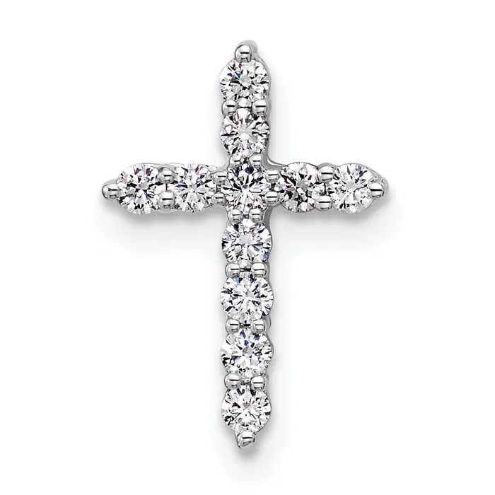 Necklaces Goldia 14k White Gold 14 Ct Lab Grown Diamond VSSI G Cross Chain Slide Pendant