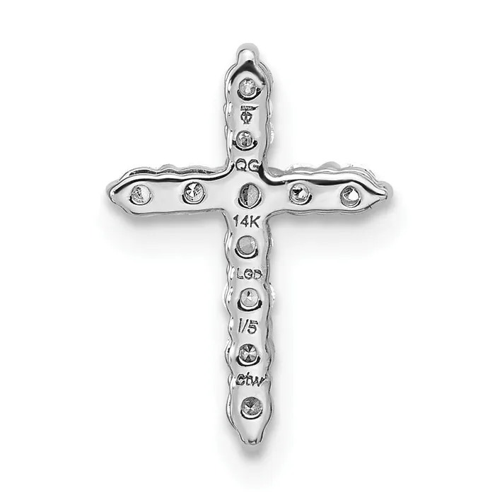 Necklaces Goldia 14k White Gold 14 Ct Lab Grown Diamond VSSI G Cross Chain Slide Pendant