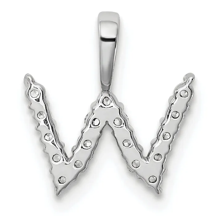 Necklaces Goldia 14k White Gold 16 Ct Lab Grown Diamond VSSI G Letter W Initial Pendant