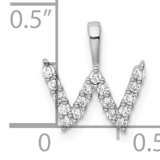 Necklaces Goldia 14k White Gold 16 Ct Lab Grown Diamond VSSI G Letter W Initial Pendant