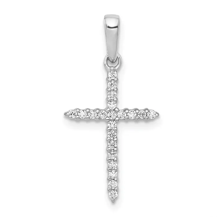 Necklaces Goldia 14k White Gold 16ct Real Diamond Cross Pendant