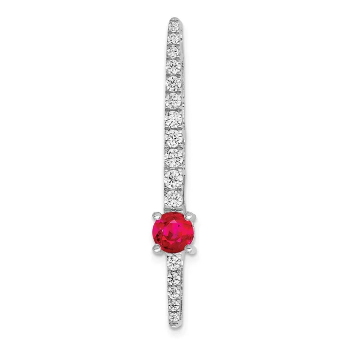 Necklaces Goldia 14k White Gold Real Diamond u0026 50 Ruby Fancy Chain Slide