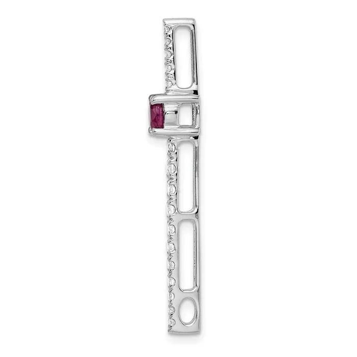 Necklaces Goldia 14k White Gold Real Diamond u0026 50 Ruby Fancy Chain Slide