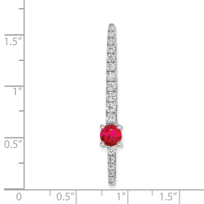 Necklaces Goldia 14k White Gold Real Diamond u0026 50 Ruby Fancy Chain Slide