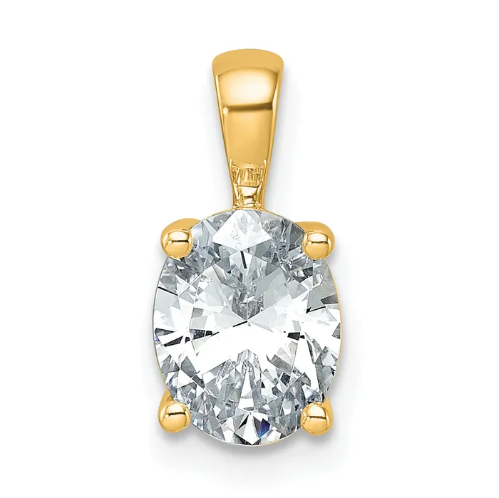 Necklaces Goldia 14k Yellow Gold 1 12 Ct Lab Grown Diamond VSSI G Oval Four Prong Pendant Necklaces Goldia 14k Yellow Gold 1 12 Ct Lab Grown Diamond VSSI G Oval Four Prong Pendant