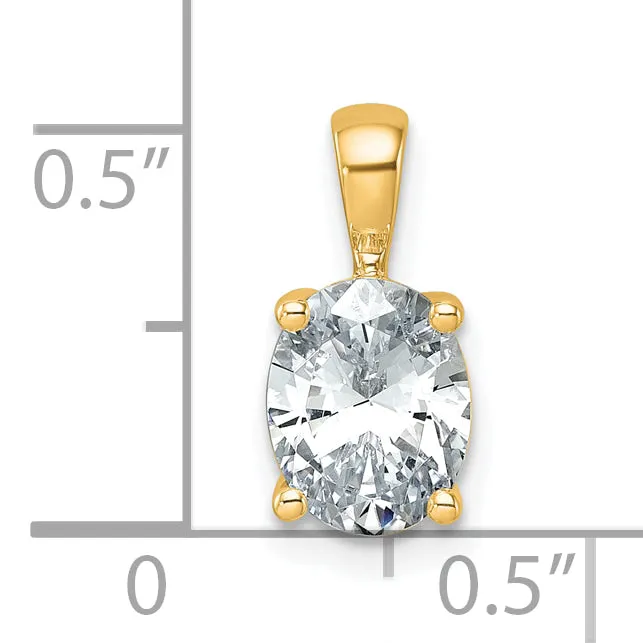 Necklaces Goldia 14k Yellow Gold 1 12 Ct Lab Grown Diamond VSSI G Oval Four Prong Pendant
