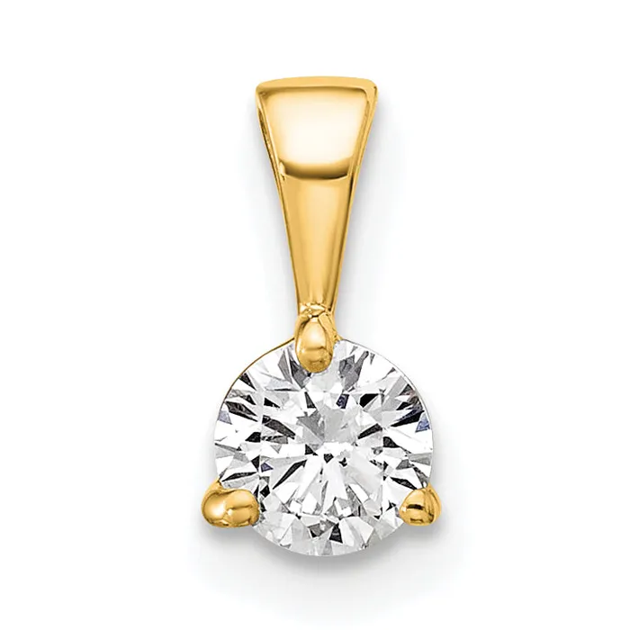 Necklaces Goldia 14k Yellow Gold 13 Ct Lab Grown Diamond VSSI G Three Prong Solitare Pendant Necklaces Goldia 14k Yellow Gold 13 Ct Lab Grown Diamond VSSI G Three Prong Solitare Pendant
