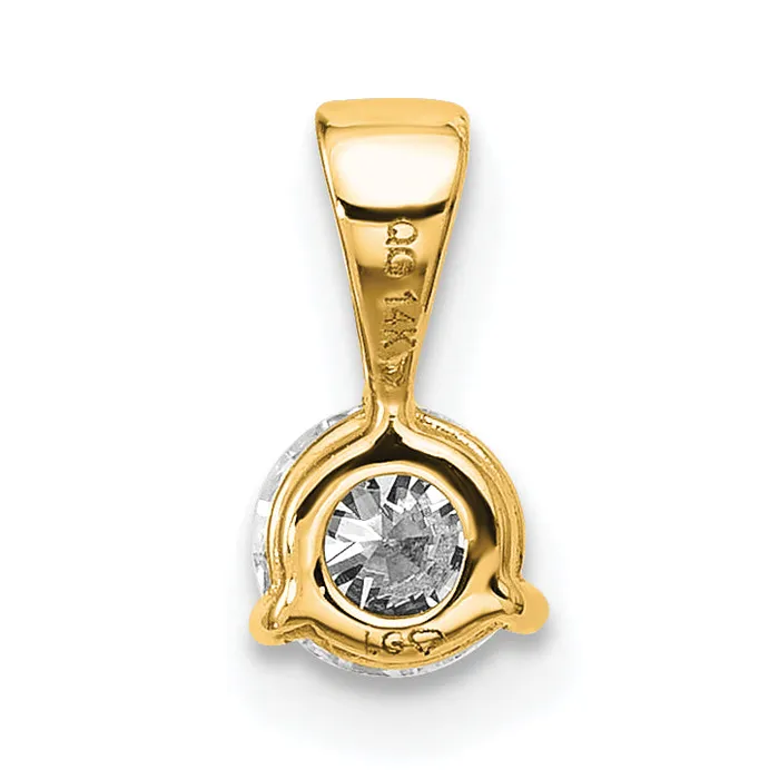 Necklaces Goldia 14k Yellow Gold 13 Ct Lab Grown Diamond VSSI G Three Prong Solitare Pendant