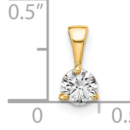 Necklaces Goldia 14k Yellow Gold 13 Ct Lab Grown Diamond VSSI G Three Prong Solitare Pendant
