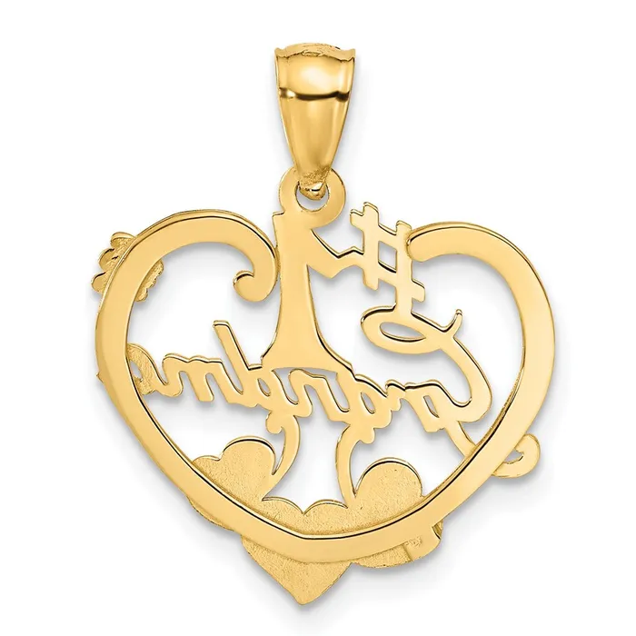 Necklaces Goldia 14k Yellow Gold 1 GRANDMA Heart Pendant