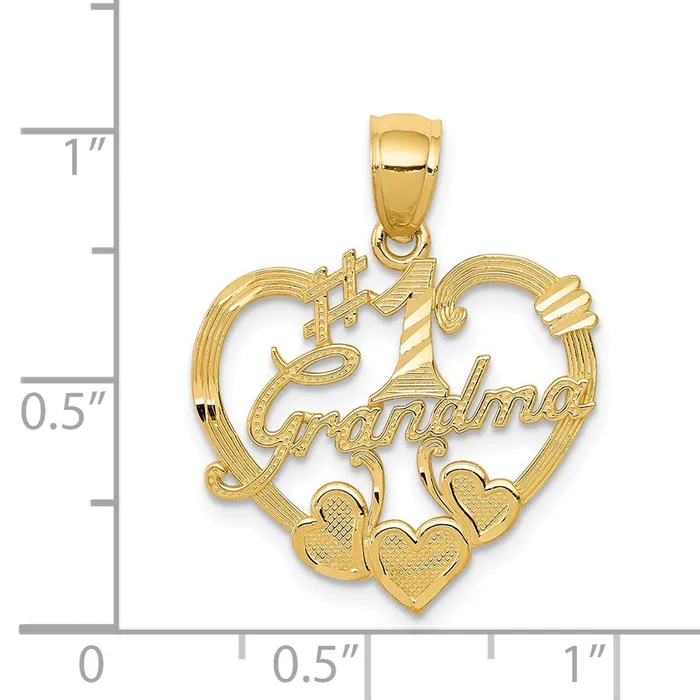 Necklaces Goldia 14k Yellow Gold 1 GRANDMA Heart Pendant