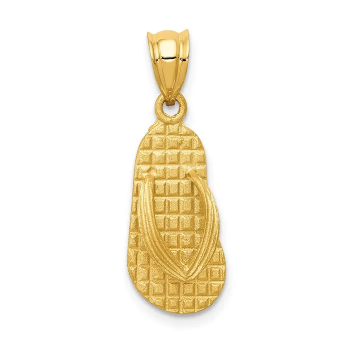Necklaces Goldia 14k Yellow Gold 3D Solid Polished Sandals Pendant