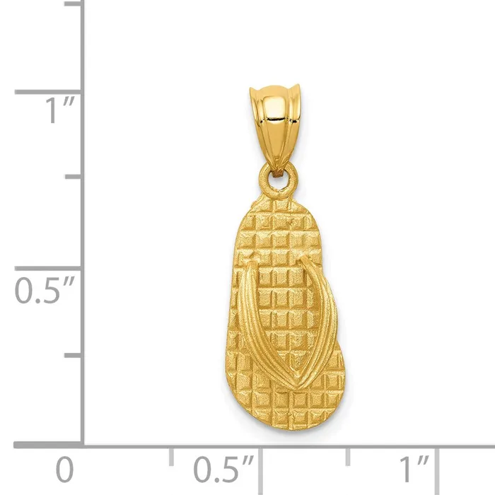 Necklaces Goldia 14k Yellow Gold 3D Solid Polished Sandals Pendant