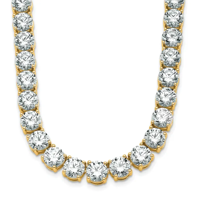 Necklaces Goldia 14k Yellow Gold 83 Ct Lab Grown Diamond VSSI G Round 22 inch Straight Tennis Necklace Necklaces Goldia 14k Yellow Gold 83 Ct Lab Grown Diamond VSSI G Round 22 inch Straight Tennis Necklace