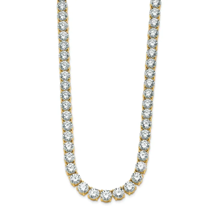 Necklaces Goldia 14k Yellow Gold 83 Ct Lab Grown Diamond VSSI G Round 22 inch Straight Tennis Necklace