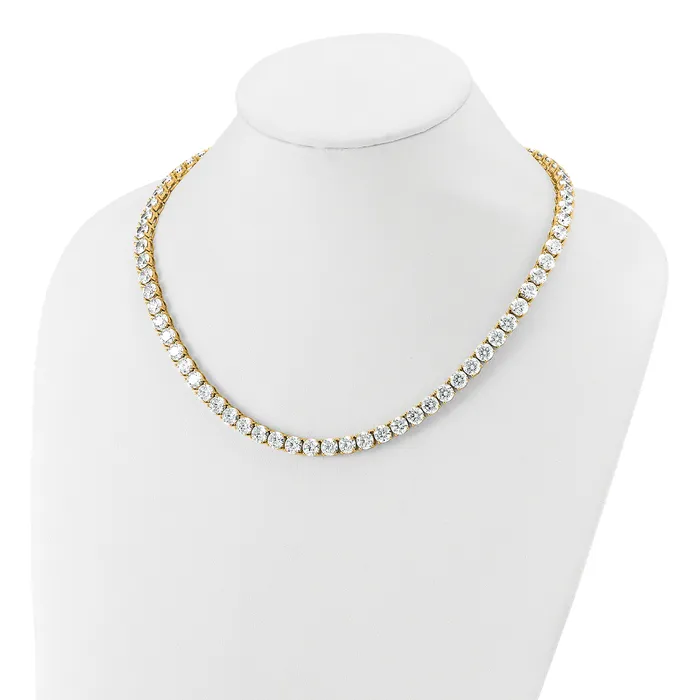 Necklaces Goldia 14k Yellow Gold 83 Ct Lab Grown Diamond VSSI G Round 22 inch Straight Tennis Necklace