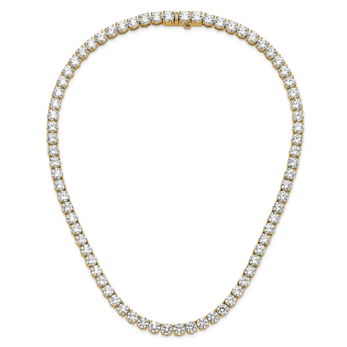 Necklaces Goldia 14k Yellow Gold 83 Ct Lab Grown Diamond VSSI G Round 22 inch Straight Tennis Necklace