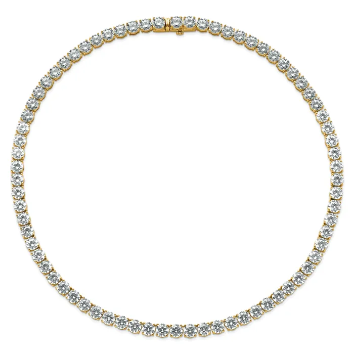 Necklaces Goldia 14k Yellow Gold 83 Ct Lab Grown Diamond VSSI G Round 22 inch Straight Tennis Necklace