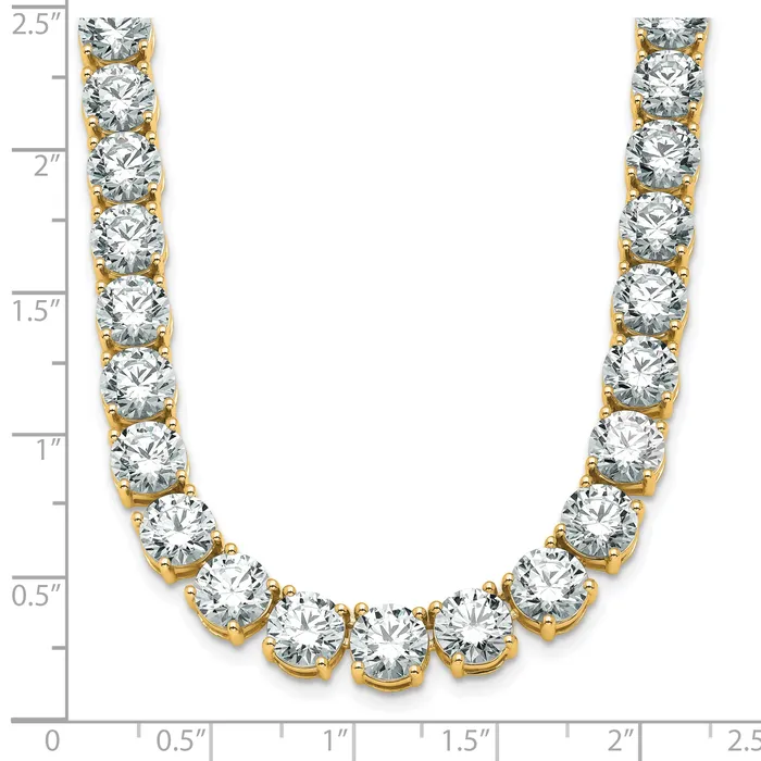 Necklaces Goldia 14k Yellow Gold 83 Ct Lab Grown Diamond VSSI G Round 22 inch Straight Tennis Necklace