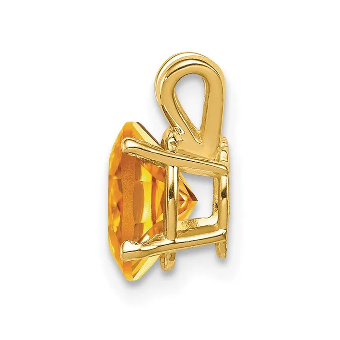 Necklaces Goldia 14K Yellow Gold 8x6mm Oval Citrine Checker pendant
