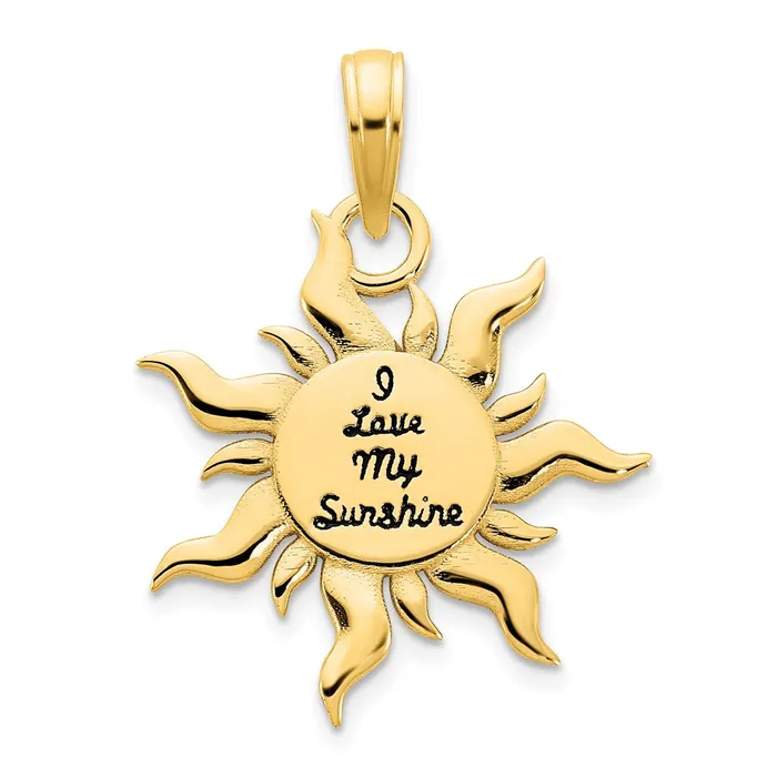 Necklaces Goldia 14k Yellow Gold Epoxy I LOVE MY SUNSHINE Sun Pendant