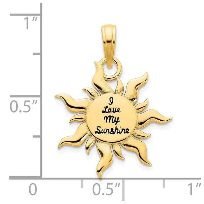 Necklaces Goldia 14k Yellow Gold Epoxy I LOVE MY SUNSHINE Sun Pendant