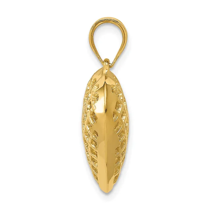 Necklaces Goldia 14k Yellow Gold Polished 3D Woven Puffed Heart Pendant