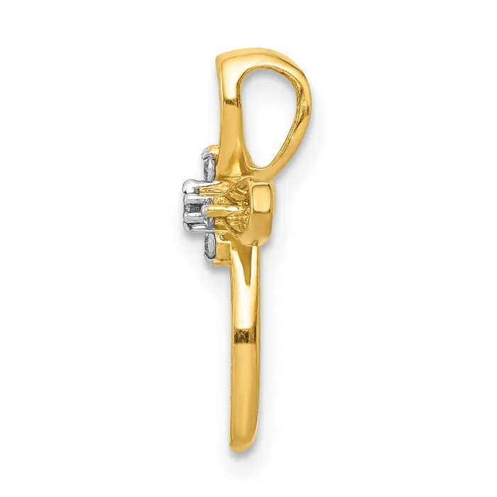 Necklaces Goldia 14K Yellow Gold Real Diamond Cross Slide Pendant