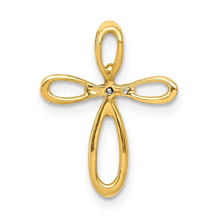 Necklaces Goldia 14K Yellow Gold Real Diamond Cross Slide Pendant