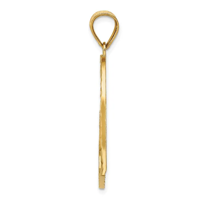 Necklaces Goldia 14k Yellow Gold Satin Diamondcut Crooked Heart Pendant
