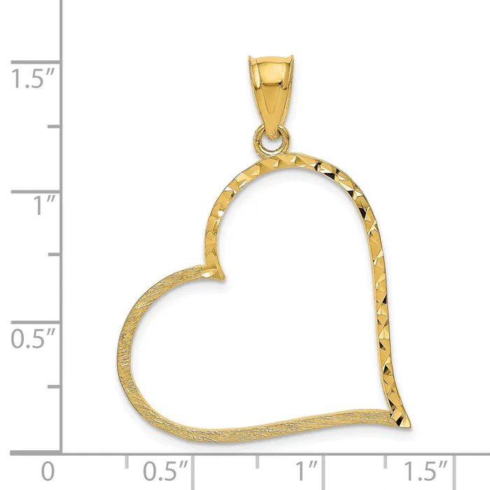 Necklaces Goldia 14k Yellow Gold Satin Diamondcut Crooked Heart Pendant