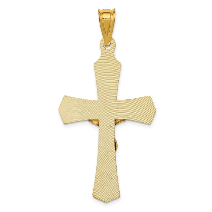 Necklaces Goldia 14k Yellow Rhodium Gold wRose and White Rhodium Crucifix Cross Pendant
