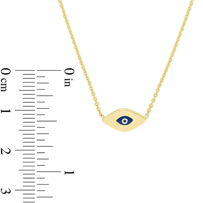 Necklaces Goldia Mini Black Blue and White Enamel Evil Eye Necklace in 14K Gold Necklaces Goldia Mini Black Blue and White Enamel Evil Eye Necklace in 14K Gold