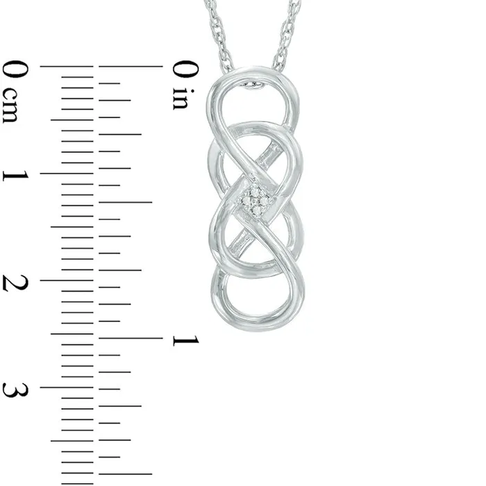 Necklaces Goldia Natural Diamond Accent Double Infinity Loop Pendant in Sterling Silver Necklaces Goldia Natural Diamond Accent Double Infinity Loop Pendant in Sterling Silver