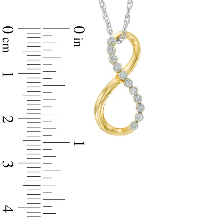 Necklaces Goldia Natural Diamond Accent Infinity Pendant in Sterling Silver with 14K Gold Plate Necklaces Goldia Natural Diamond Accent Infinity Pendant in Sterling Silver with 14K Gold Plate