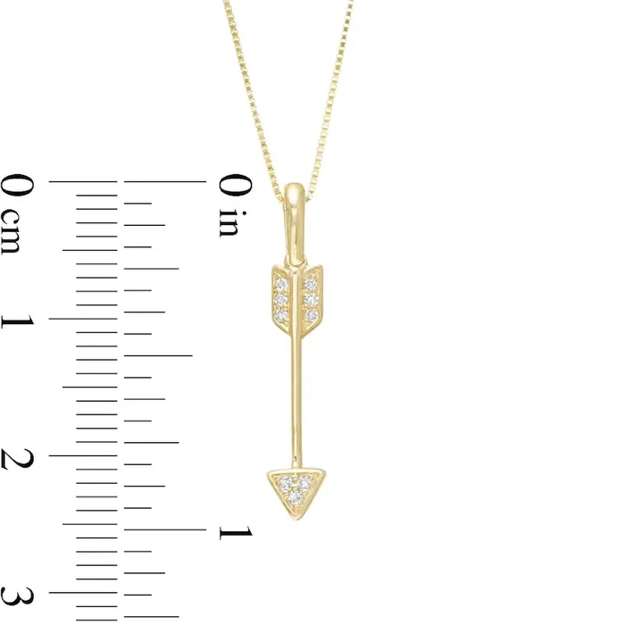 Necklaces Goldia Natural Diamond Accent Linear Arrow Pendant in 10K Yellow Gold Necklaces Goldia Natural Diamond Accent Linear Arrow Pendant in 10K Yellow Gold