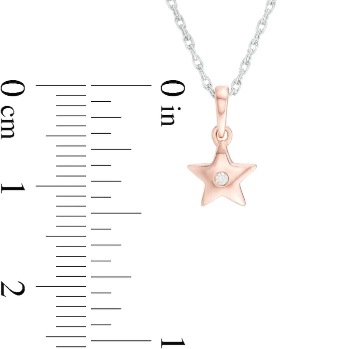 Necklaces Goldia Natural Diamond Accent Star and Star Outline Pendant Set in Sterling Silver and 10K Rose Gold Necklaces Goldia Natural Diamond Accent Star and Star Outline Pendant Set in Sterling Silver and 10K Rose Gold