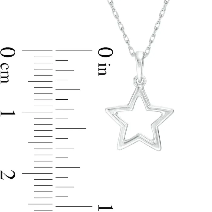 Necklaces Goldia Natural Diamond Accent Star and Star Outline Pendant Set in Sterling Silver and 10K Rose Gold Necklaces Goldia Natural Diamond Accent Star and Star Outline Pendant Set in Sterling Silver and 10K Rose Gold