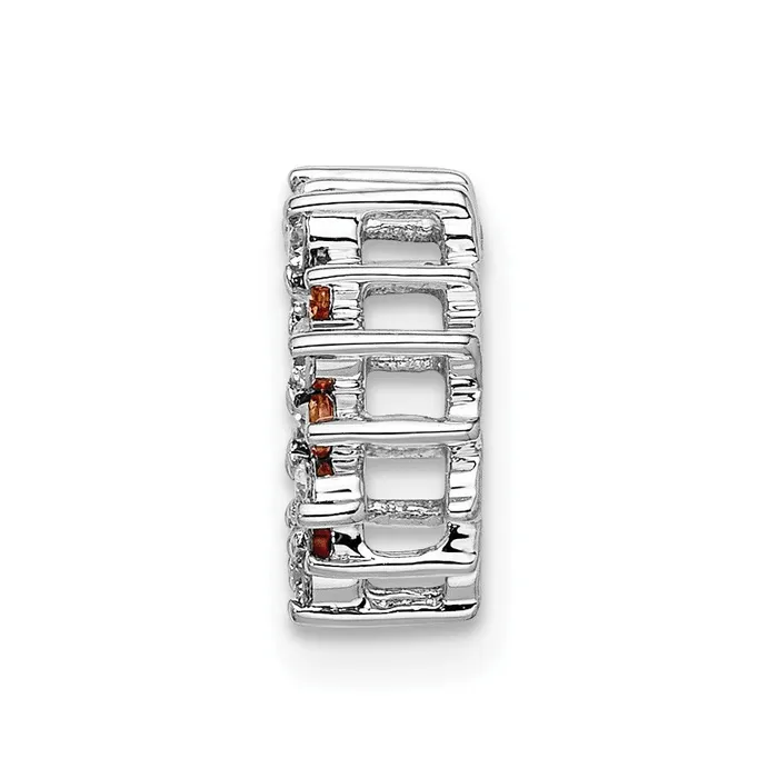 Necklaces Goldia Solid 14k White Gold Simulated CZ and 08 Citrine Fancy Circle Chain Slide