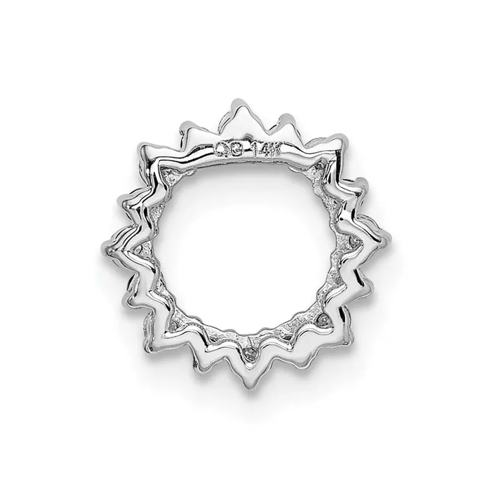 Necklaces Goldia Solid 14k White Gold Simulated CZ and 08 Citrine Fancy Circle Chain Slide