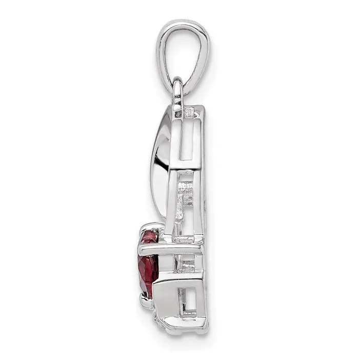 Necklaces Goldia Sterling Silver Garnet u0026 Diamond Heart Pendant