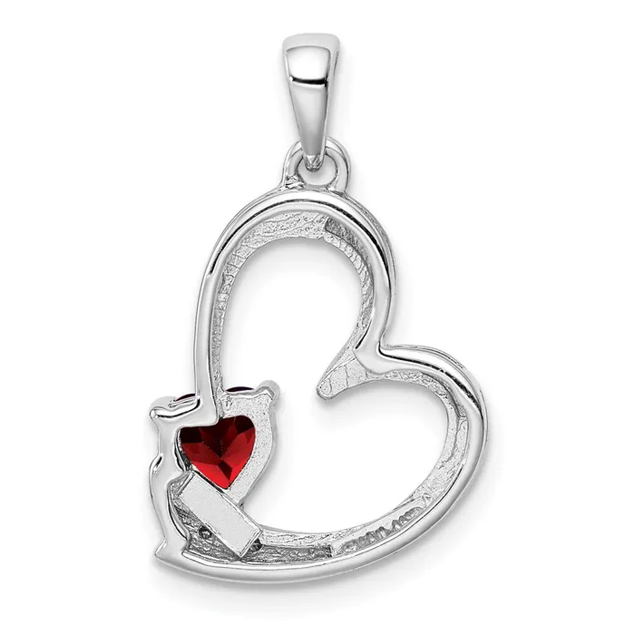 Necklaces Goldia Sterling Silver Garnet u0026 Diamond Heart Pendant