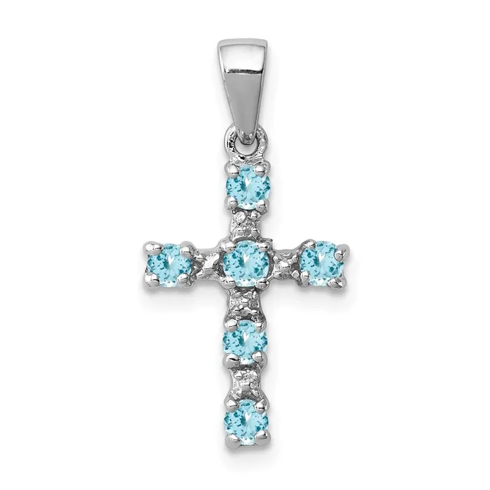 Necklaces Goldia Sterling Silver Rhodium Lt Sw Blue Topaz Cross u0026 Diamond Accent Pendant Necklaces Goldia Sterling Silver Rhodium Lt Sw Blue Topaz Cross u0026 Diamond Accent Pendant