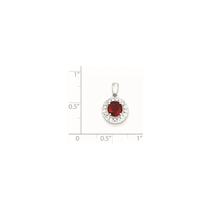 Necklaces Goldia Sterling Silver Rhodium Plated White Topaz u0026 Glass Filled Ruby Pendant