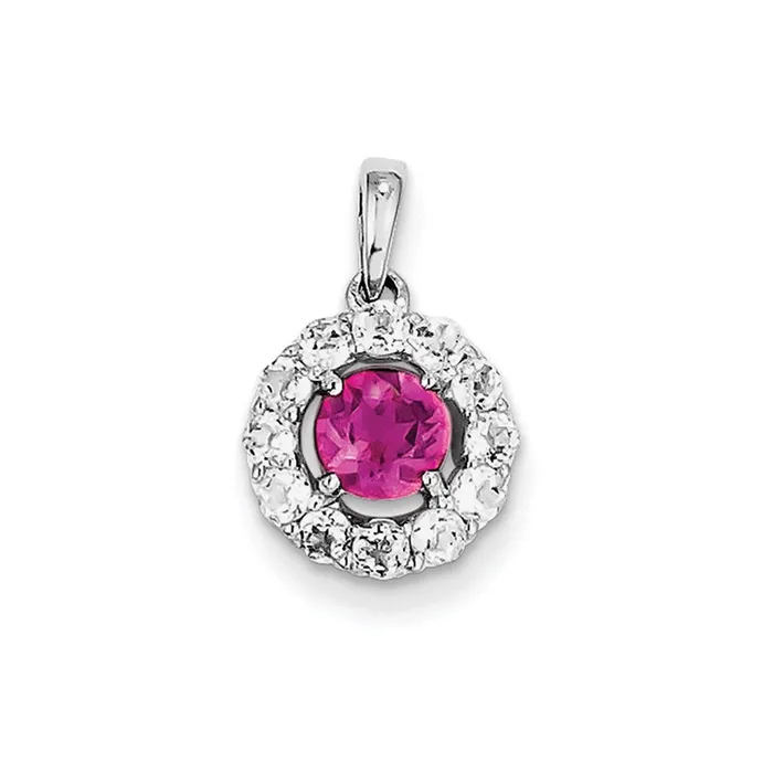 Necklaces Goldia Sterling Silver Rhodium Plated White Topaz u0026 Pink Tourmaline Pendant Necklaces Goldia Sterling Silver Rhodium Plated White Topaz u0026 Pink Tourmaline Pendant