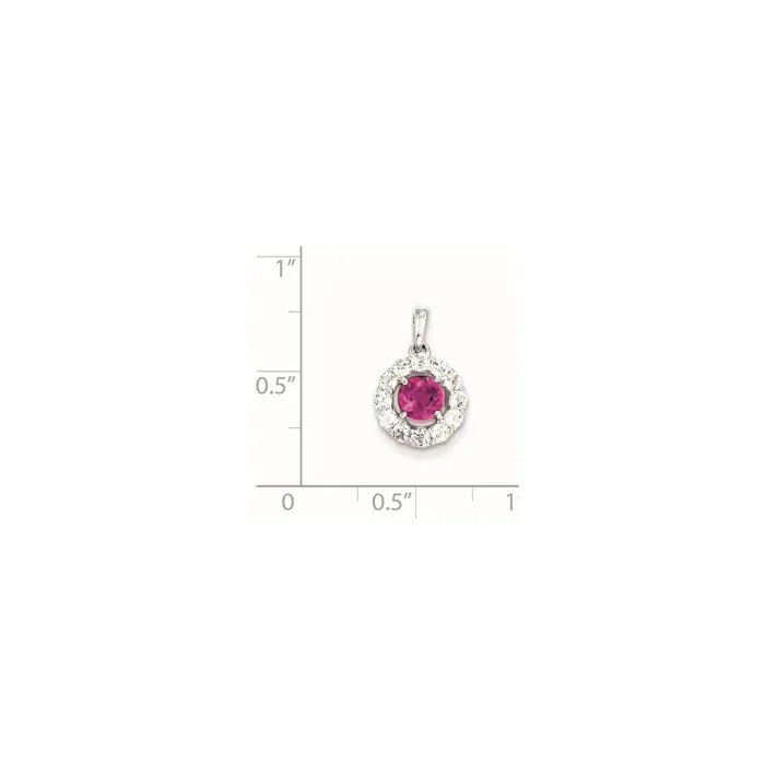 Necklaces Goldia Sterling Silver Rhodium Plated White Topaz u0026 Pink Tourmaline Pendant