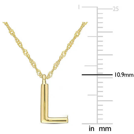 Necklaces JMS always Original Amour Intial L Pendant with Chain in 14k Yellow Gold Necklaces JMS always Original Amour Intial L Pendant with Chain in 14k Yellow Gold