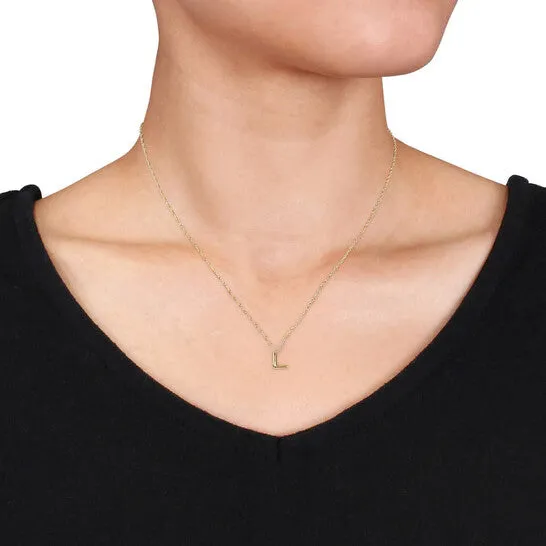 Necklaces JMS always Original Amour Intial L Pendant with Chain in 14k Yellow Gold Necklaces JMS always Original Amour Intial L Pendant with Chain in 14k Yellow Gold