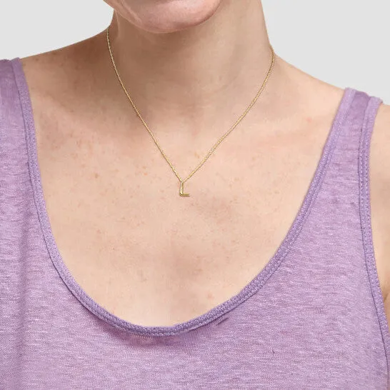 Necklaces JMS always Original Amour Intial L Pendant with Chain in 14k Yellow Gold Necklaces JMS always Original Amour Intial L Pendant with Chain in 14k Yellow Gold