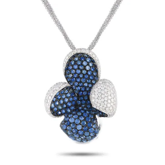 Necklaces JMS always Original PreOwned LB Exclusive 18K White Gold 625ct Diamond and Sapphire Necklace Necklaces JMS always Original PreOwned LB Exclusive 18K White Gold 625ct Diamond and Sapphire Necklace